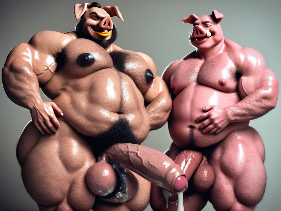 Humongous Pig Balls, Puffy Hyper Anus, MusclegutAI兽人黄片