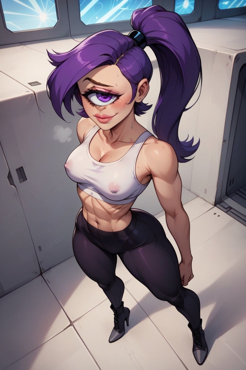 Lanky Legs, Purple Hair, 18+ AI Porn