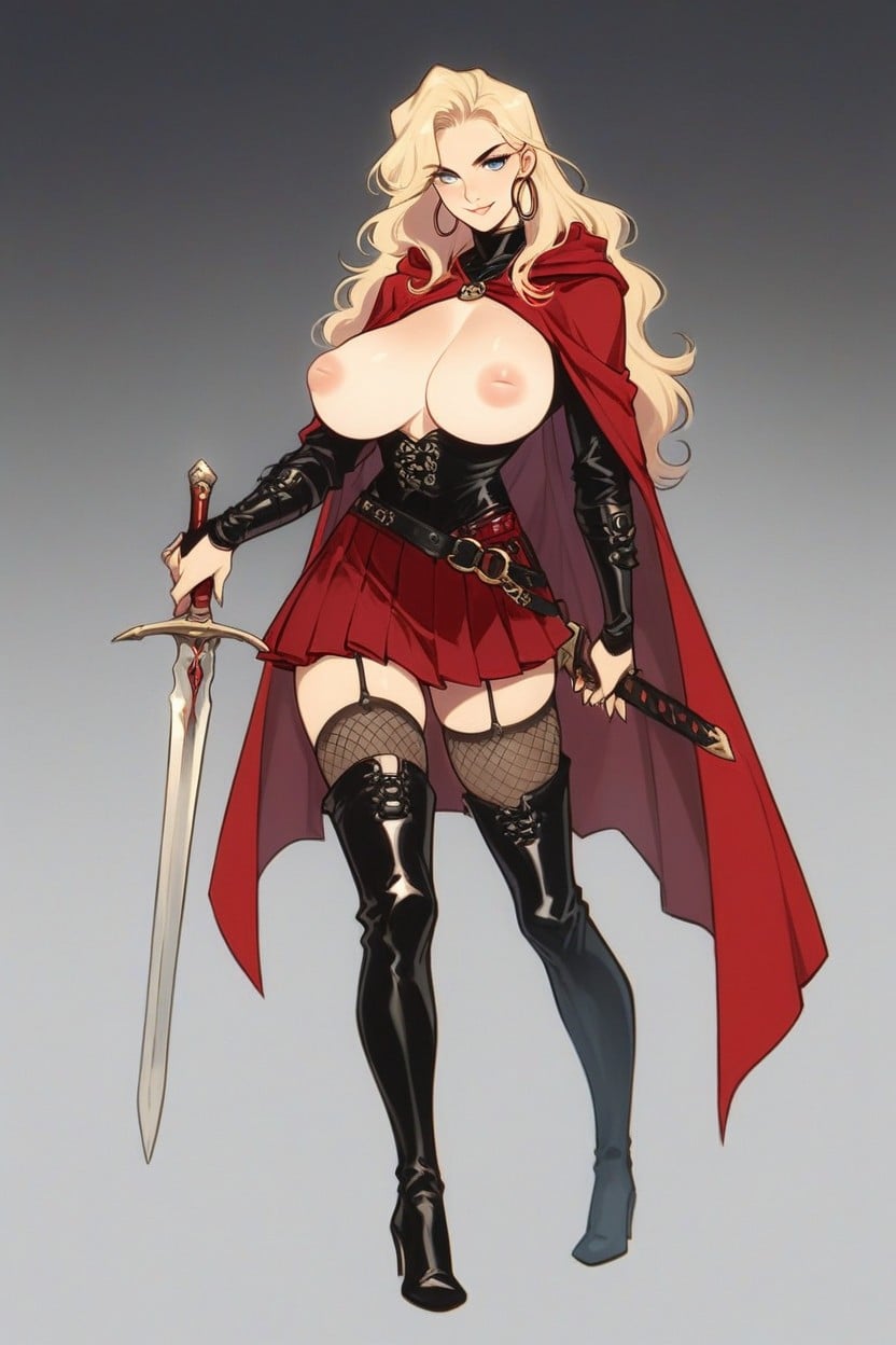 Boots, Cape, Garter Straps Hentai AI Porn