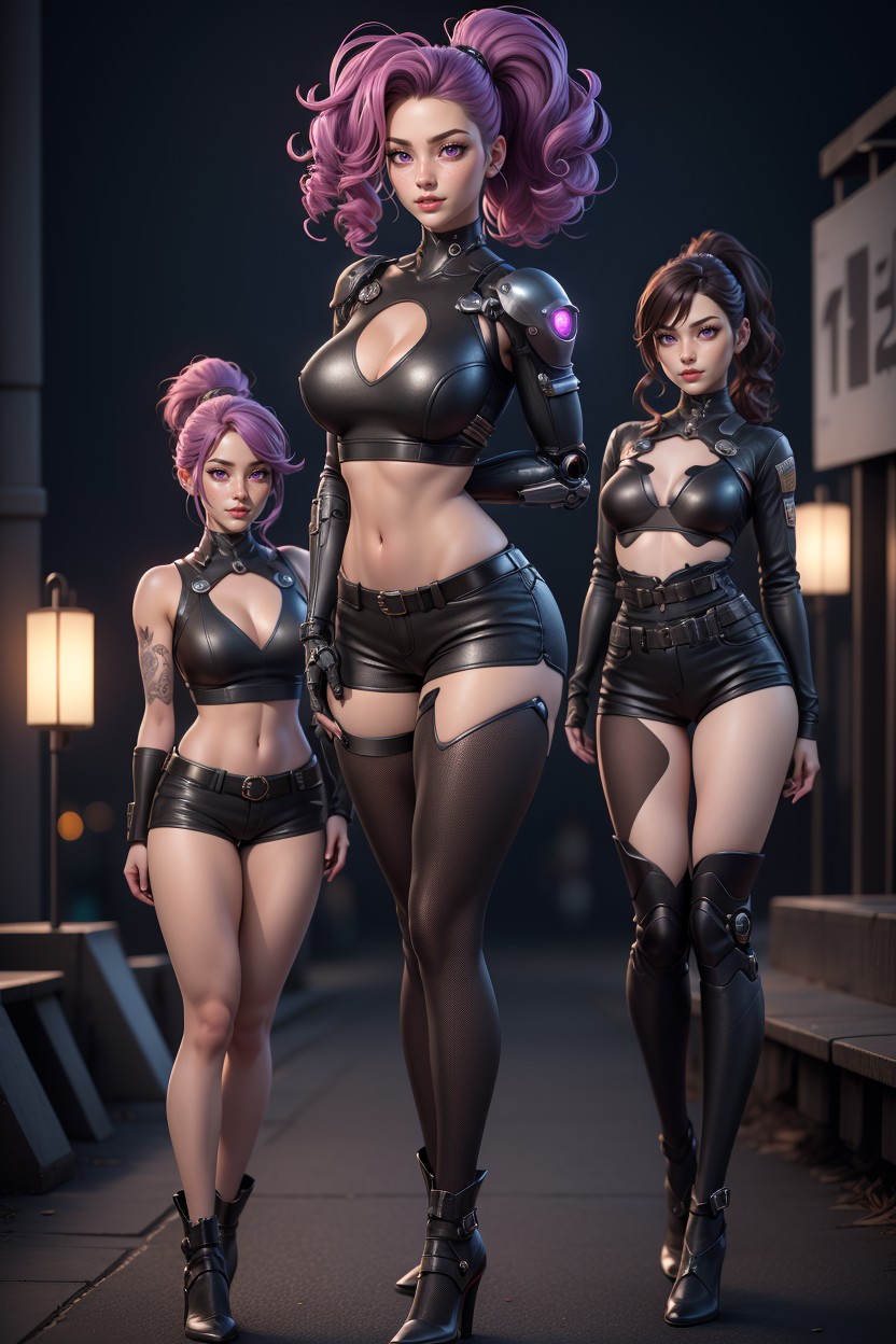 Harem, Muscular Definition, Ponytail Hentai AI Porn