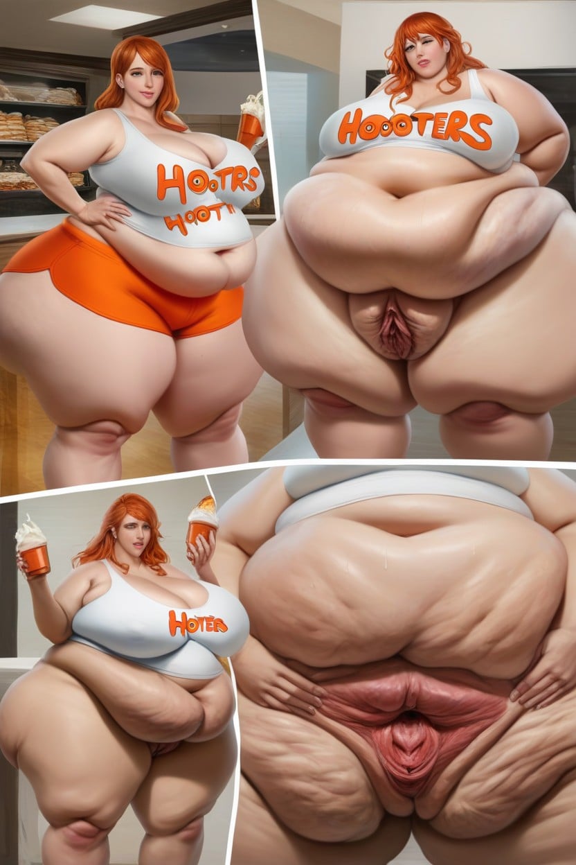 Morbidly Obese, Thick Thighs, Flabby AI Porn