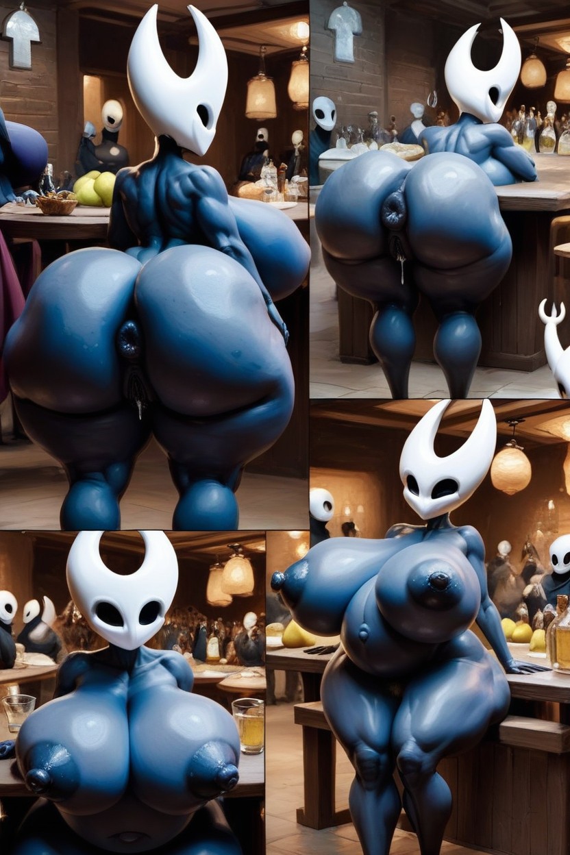 Ghost From Hollow Knight As Egg, Sitting On Table, Hairy Pussy AI Porn