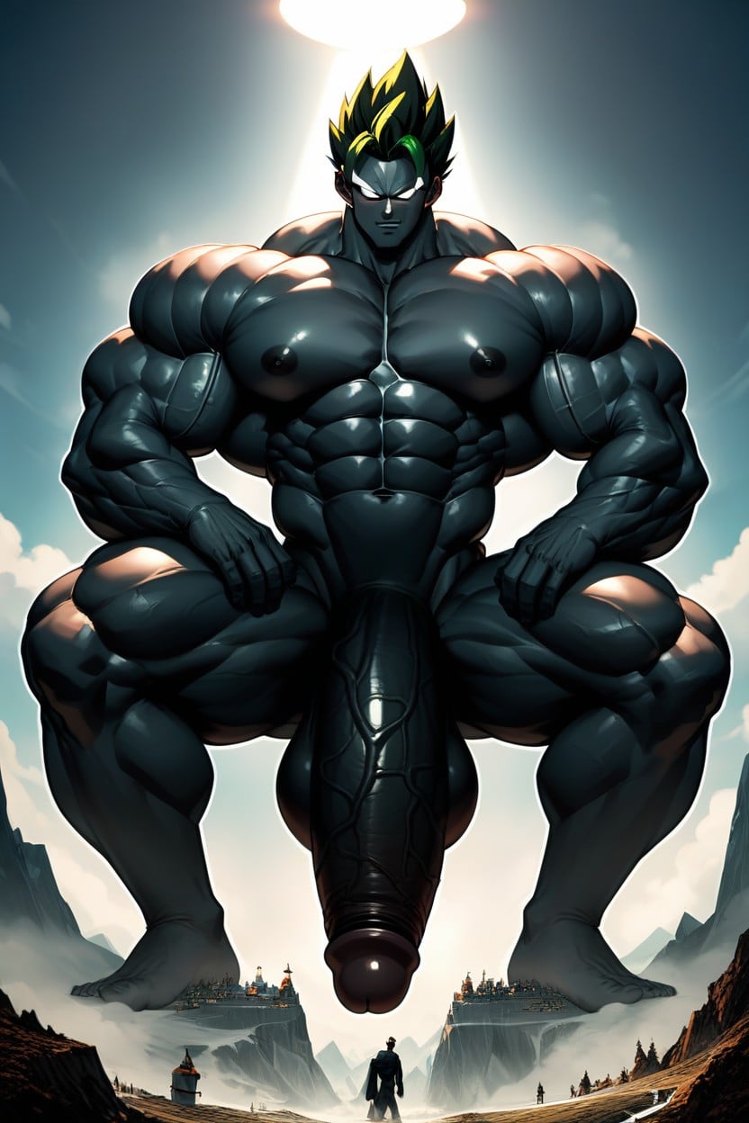 Super Saiyan, Huge Testicles, Extremely Large Ass AI Gay Porn
