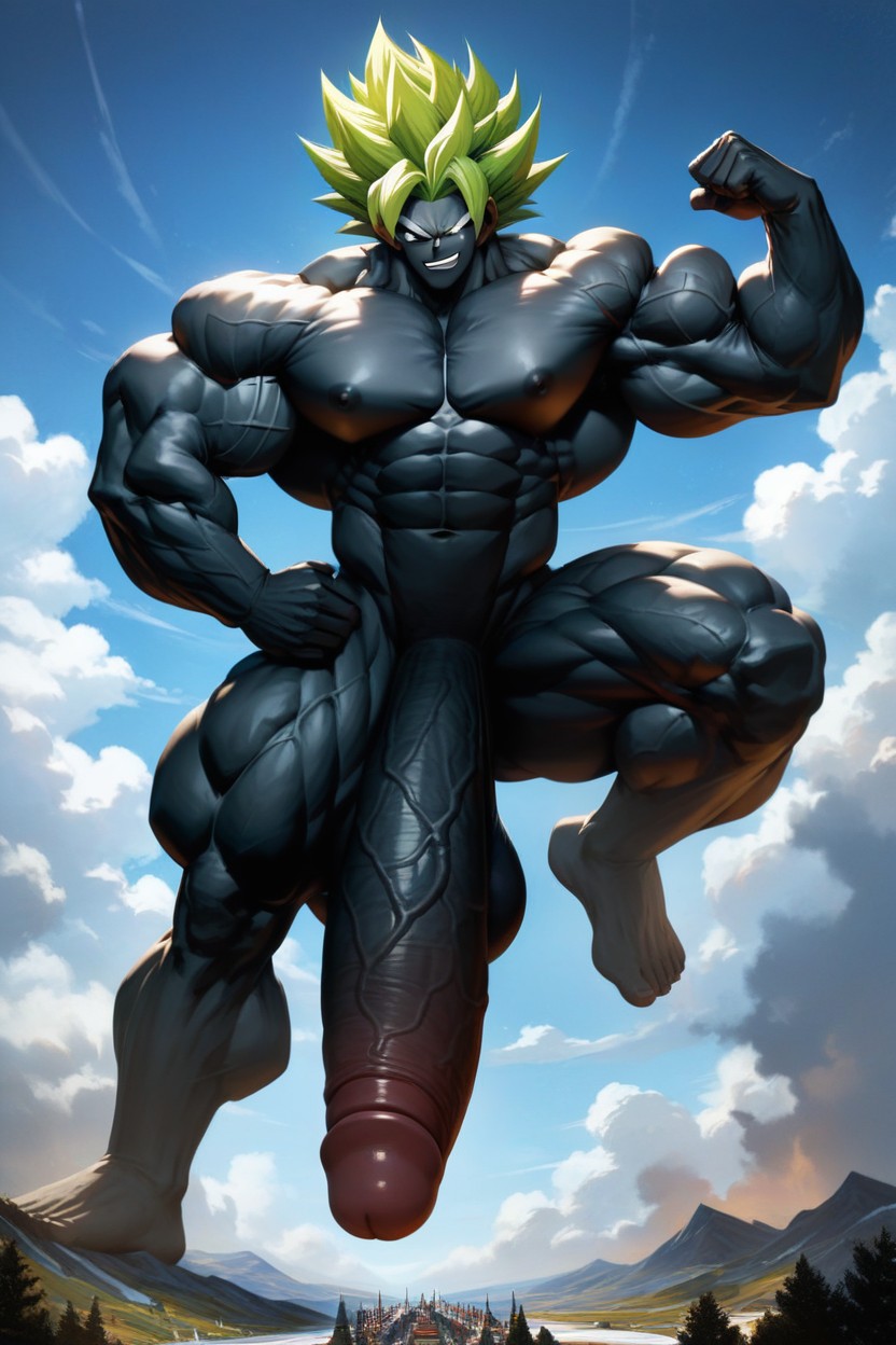 Low Angle Shot, Huge Testicles, Hyper Penis AI Gay Porn