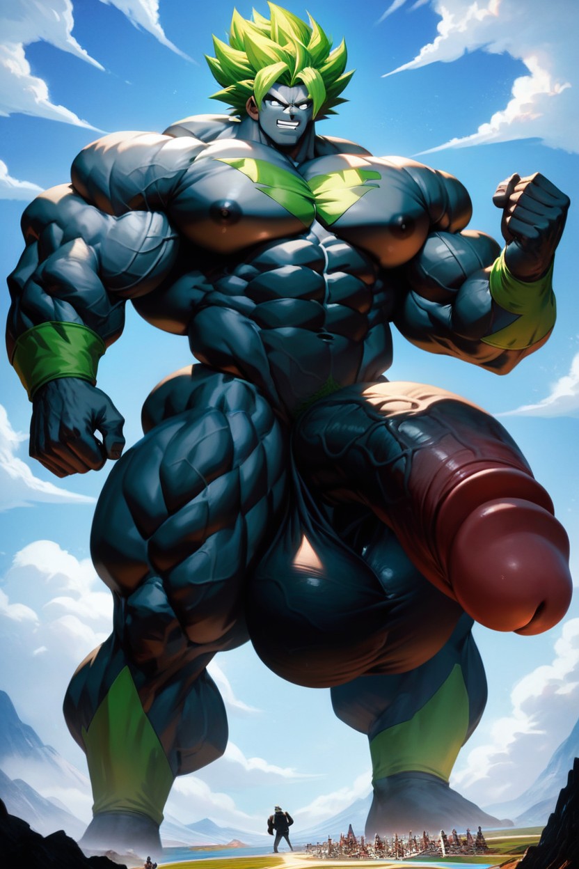 Cock Bigger Than Body, Huge Muscular Bodybuilder, Naked AI Gay Porn