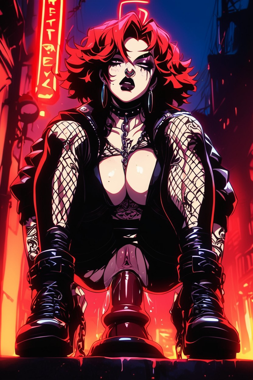 The Is Wrapped In Chains, One Woman Is Sitting On A Fire Hydrant, 18+ AI Porn