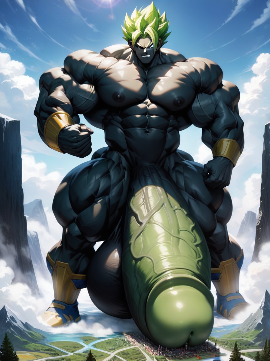 Black Skin, Black Skin, Huge Muscular Bodybuilder AI Gay Porn