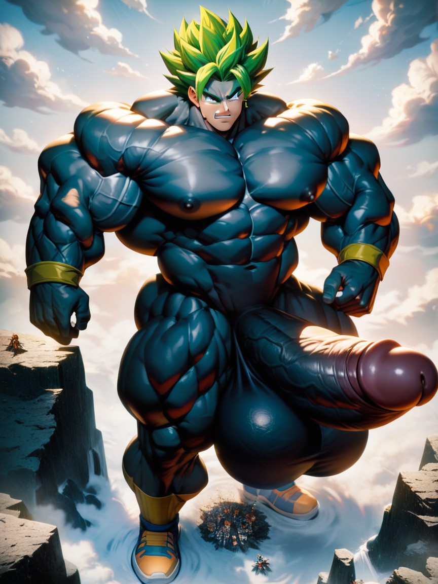 Impossibly Long Hyper Penis, Hyper Macro, Massive Cock AI Gay Porn