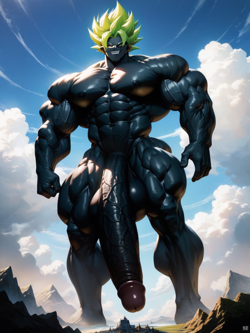 Huge Ball, Black Skin, Green Hair Porno gay IA