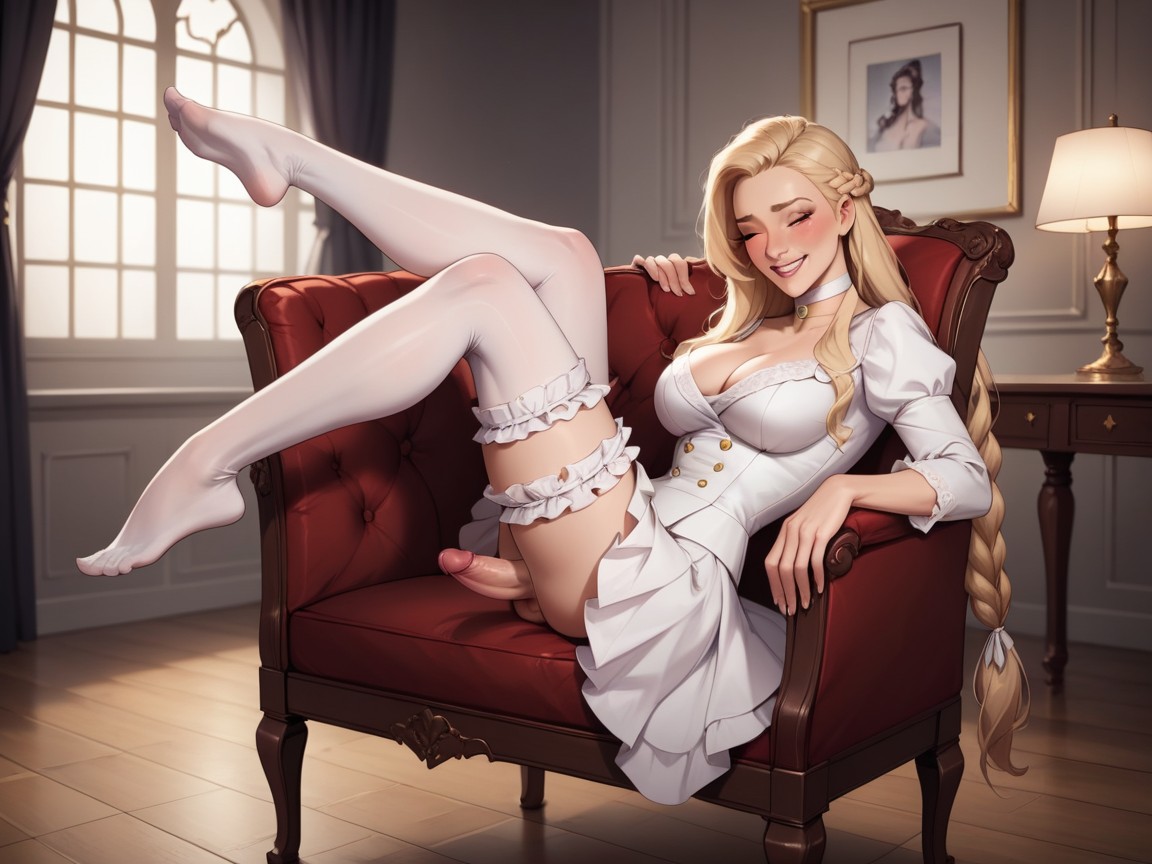 Legs Up, In The Queen Bedroom, Is Deepthroating Shemale ニューハーフAIポルノ