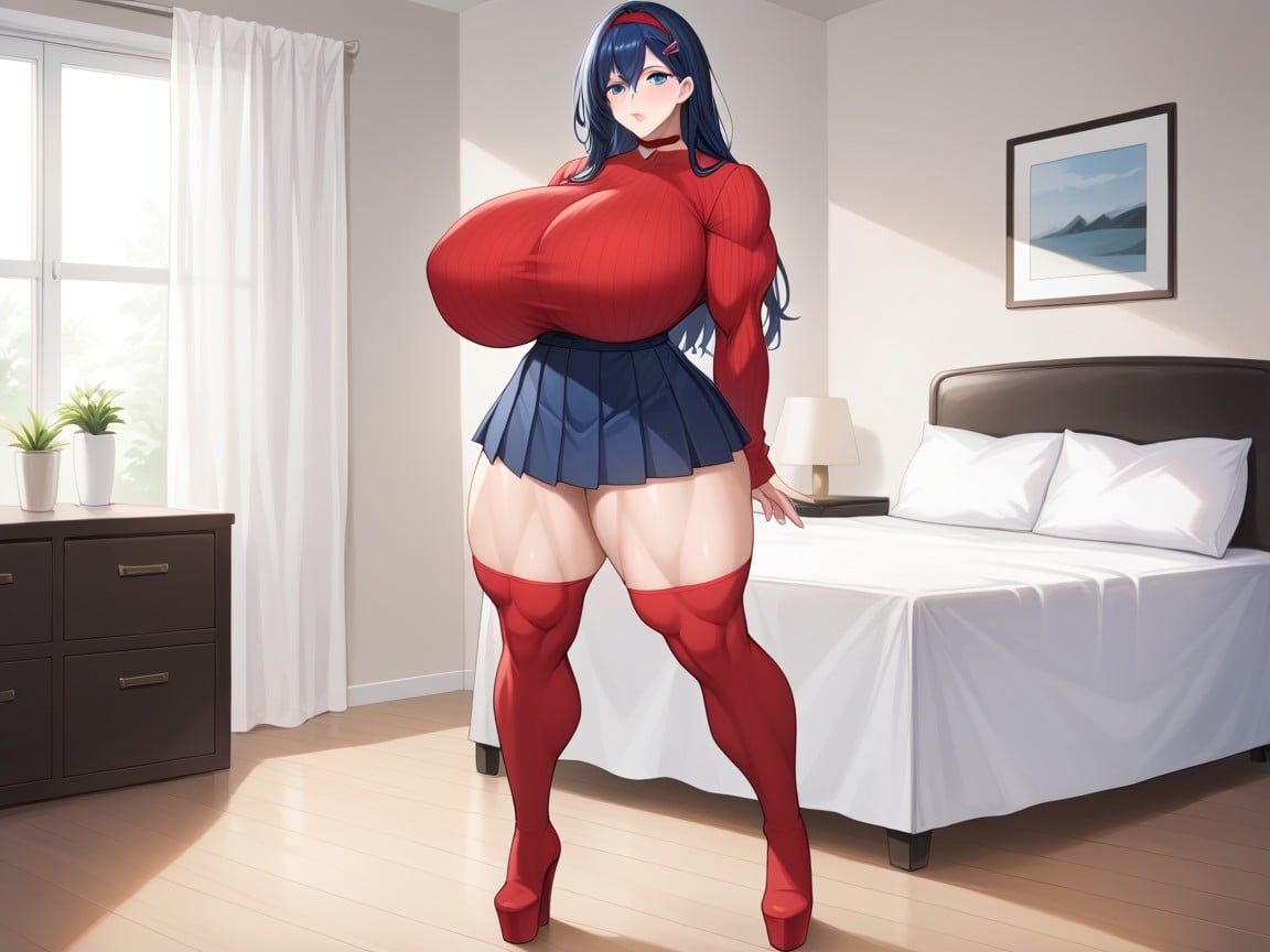 Standing, Detailed Waist, Extremely Large Ass AI Porn