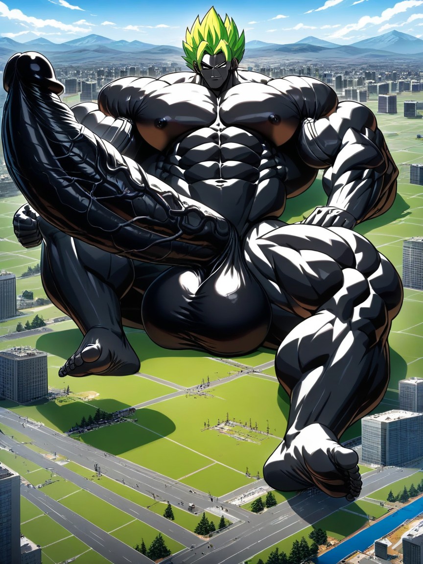 Big Ball, Erection, Black Skin AI Gay Porn