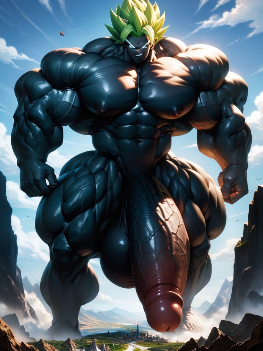 Huge Muscle, Black Skin, Hyper Penis AI Gay Porn