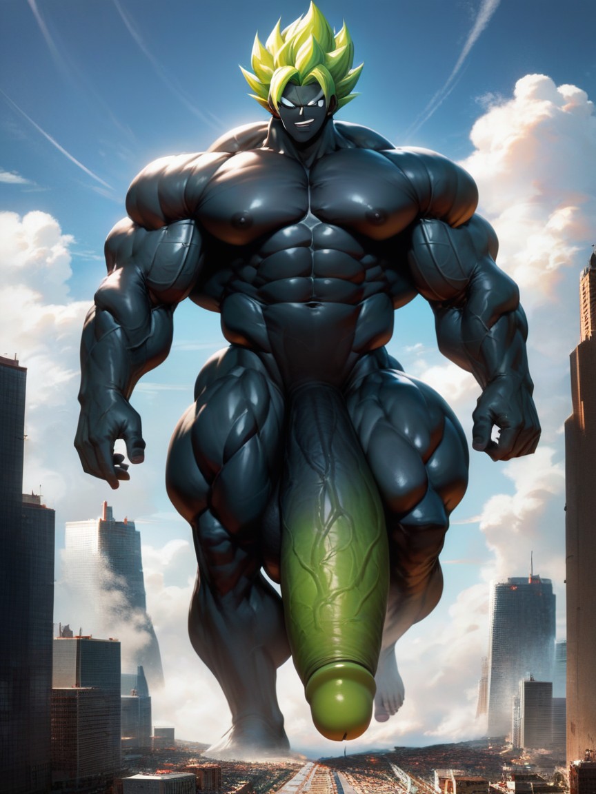 Oversized Muscles, Bragging Face, Wide AI Gay Porn