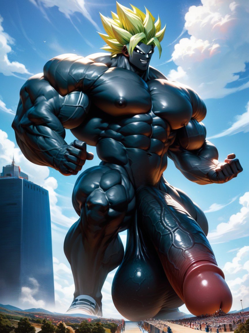 Naked, Black Skin, Hyper Macro AI Gay Porn