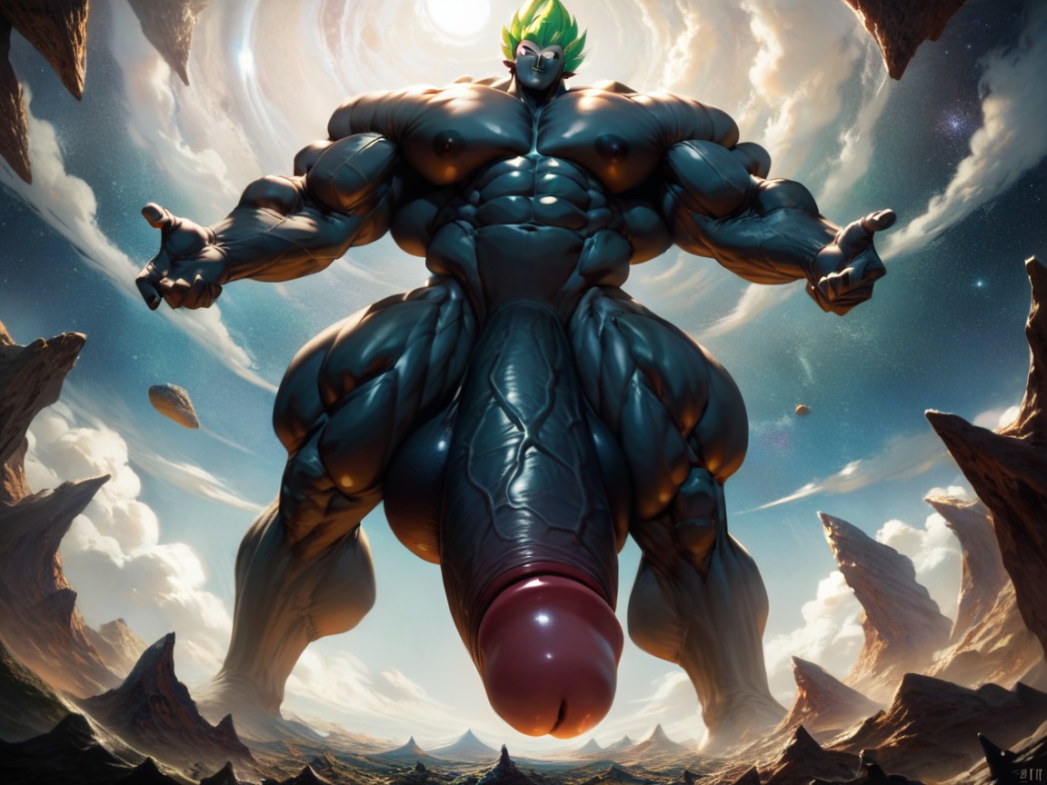 Green Hair, Hyper Macro, No Clothes AI Gay Porn