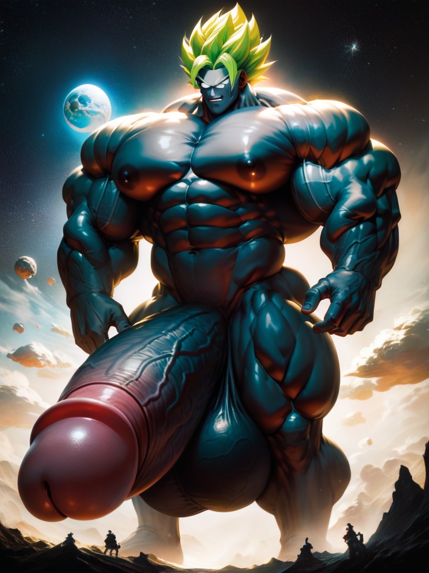 Impossibly Long Hyper Penis, Hyper Penis, Top Down AI Gay Porn