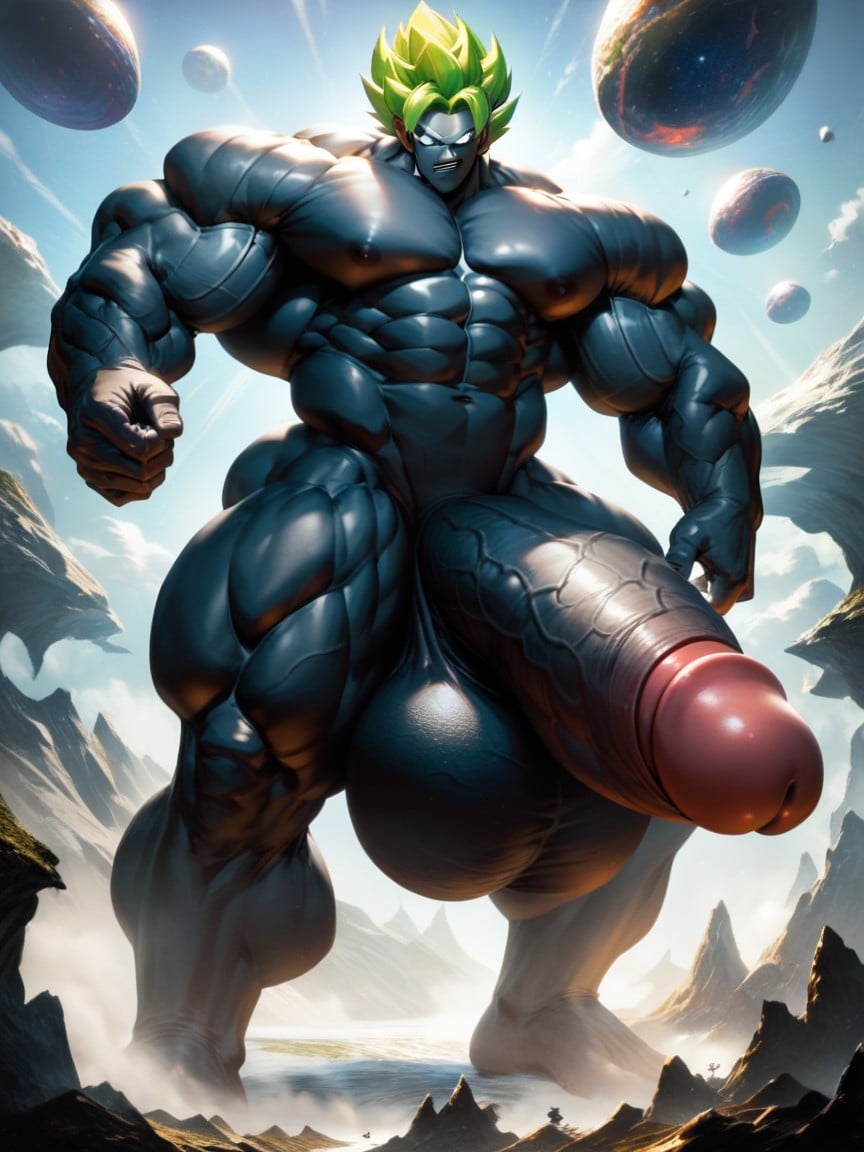 Growing Muscles, Huge Testicles, Green Hair AI Gay Porn