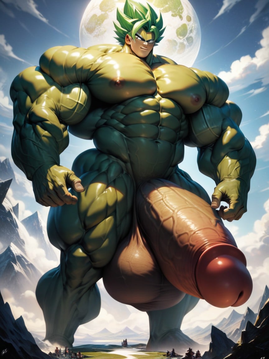 Wide, Impossibly Long Hyper Penis, Erection AI Gay Porn