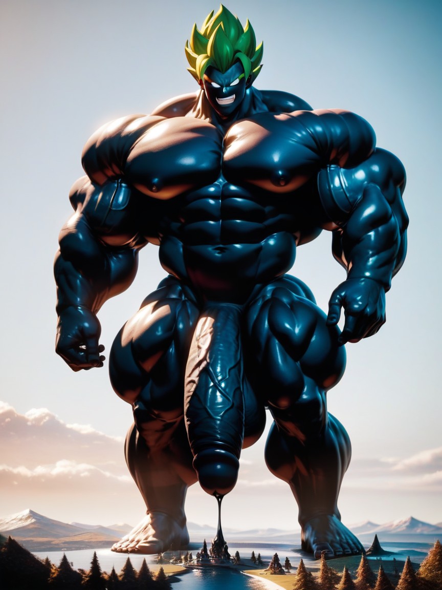 Black Goo Latex Taking Over, Big Man, Extremely Large Ass AI Gay Porn