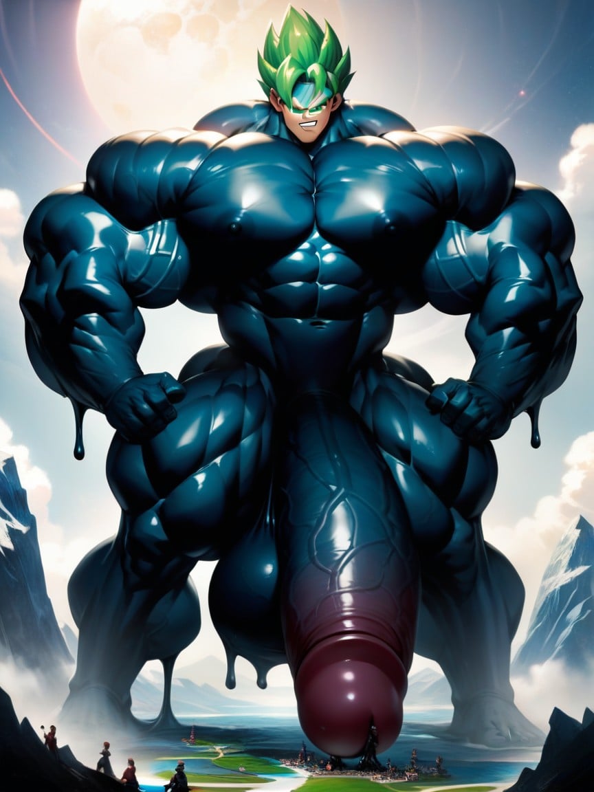 Big Man, Naked, Growing Muscles AI Gay Porn