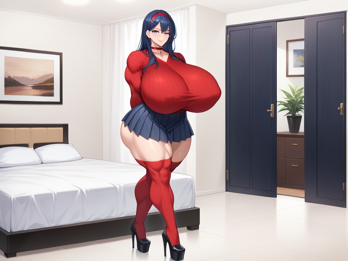 Red Headband, Thick, Red Hair Clip AI Porn