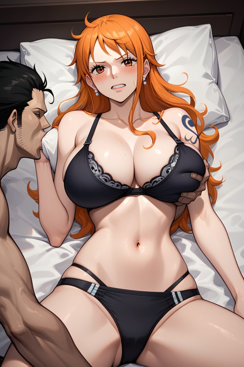 18+, Nami Getting Groped, Bed AI Porn
