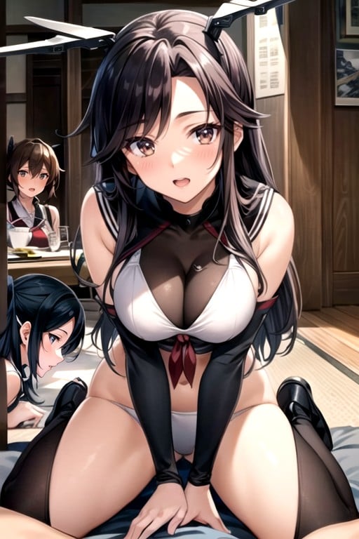 2 Pessoas, Tenryukancolle, Tatsutakancolle Pornografia peluda com IA