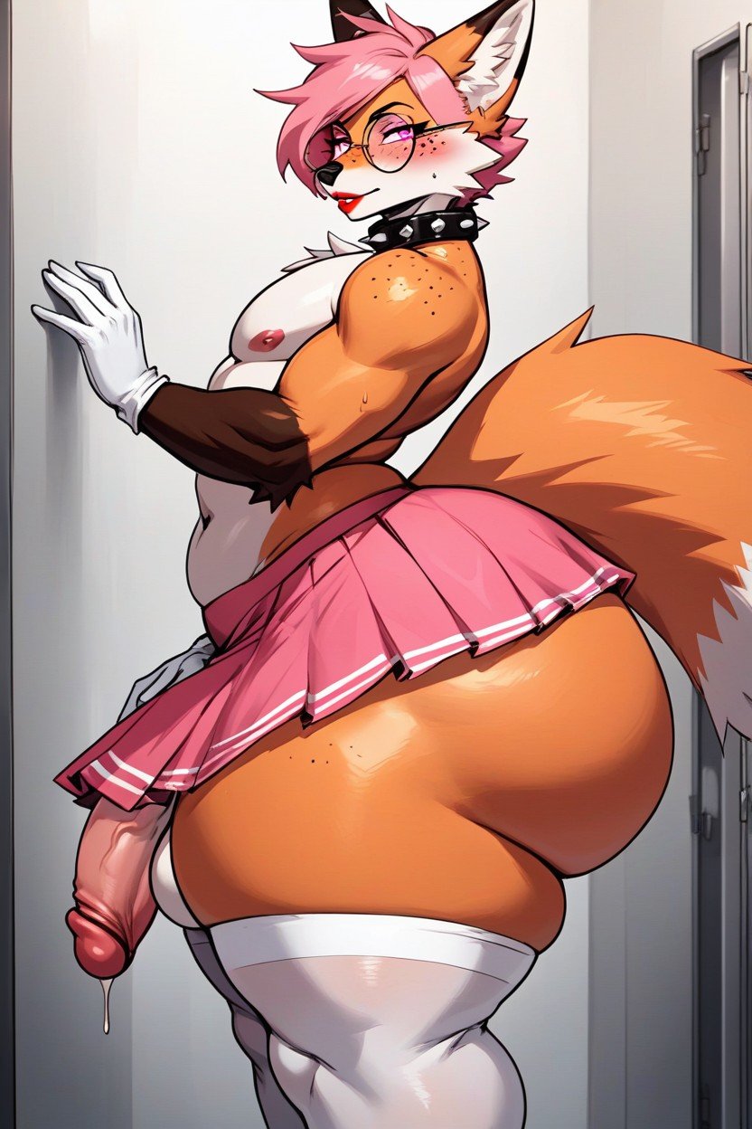 Futanari, Fox, Gigantic AssファーリーAIポルノ