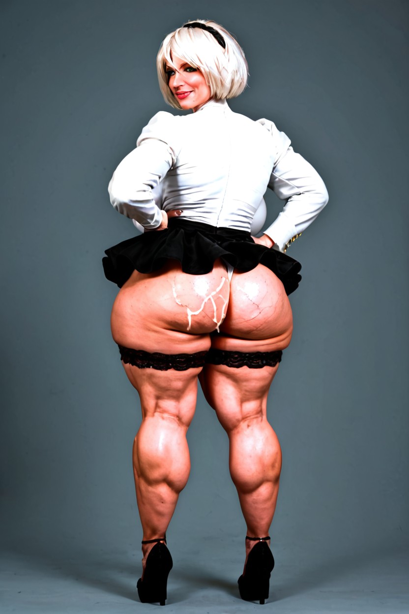 Large Ass, White Suit Jacket, Pretty Face BBW AI Porn