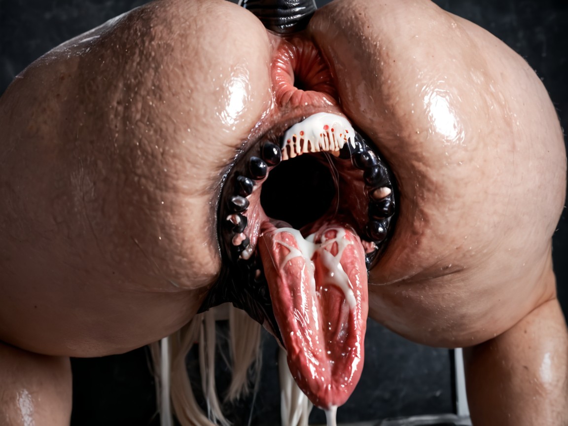 Massive Engorged Asshole, 18+, Giant Red Black Spiky Ovipositor Huge Extreme Gaping Ahegao AI Porn