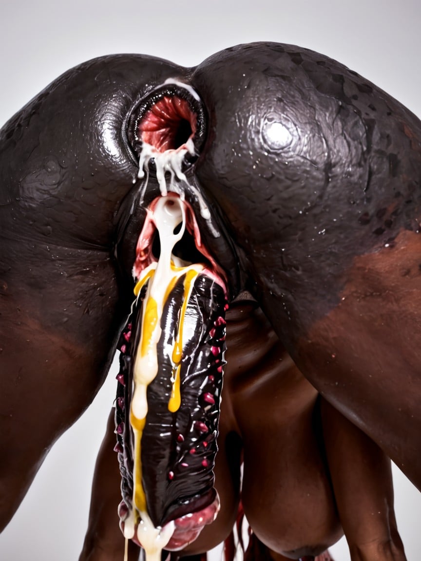 Realistic, Fleshy Barbed Ovipositor, Hyper Detailed Massive Tongue AI Porn