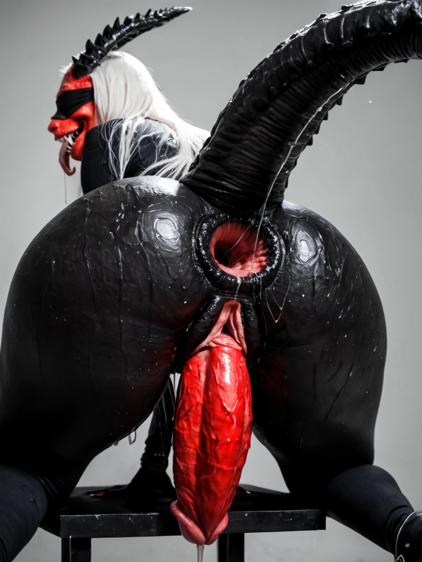 Red Filthy Anus, Massive Engorged Asshole, Demon Monster Giant Futa Fluid AI Porn