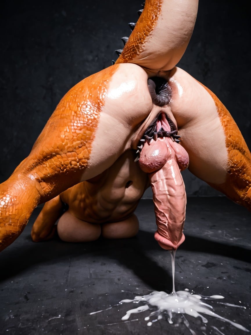 Hyper Barbed Giant Anthro Opositor Futa, Fleshy, High Resolution AI Porn