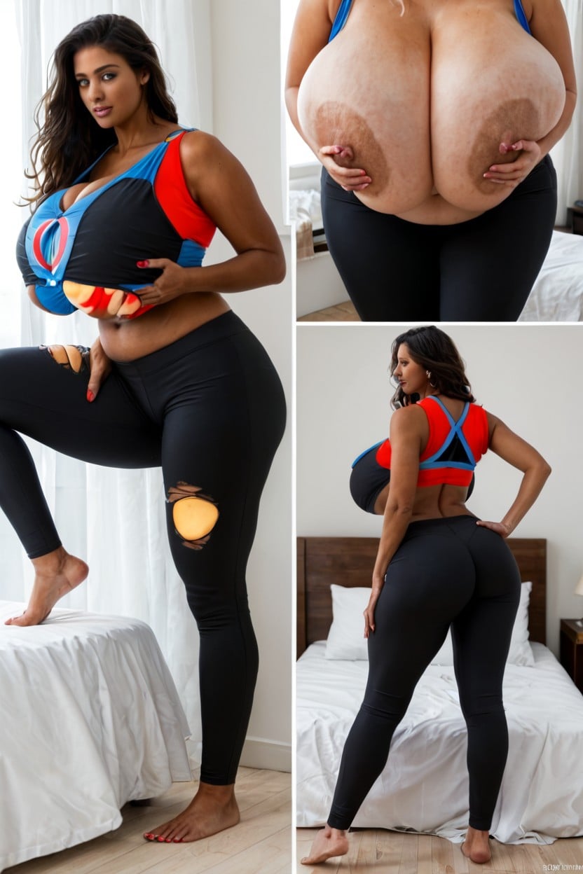 Gigantic Breast Expansion, Man Pinned Down On Bed, Nursing Handjob Indian AI Porn