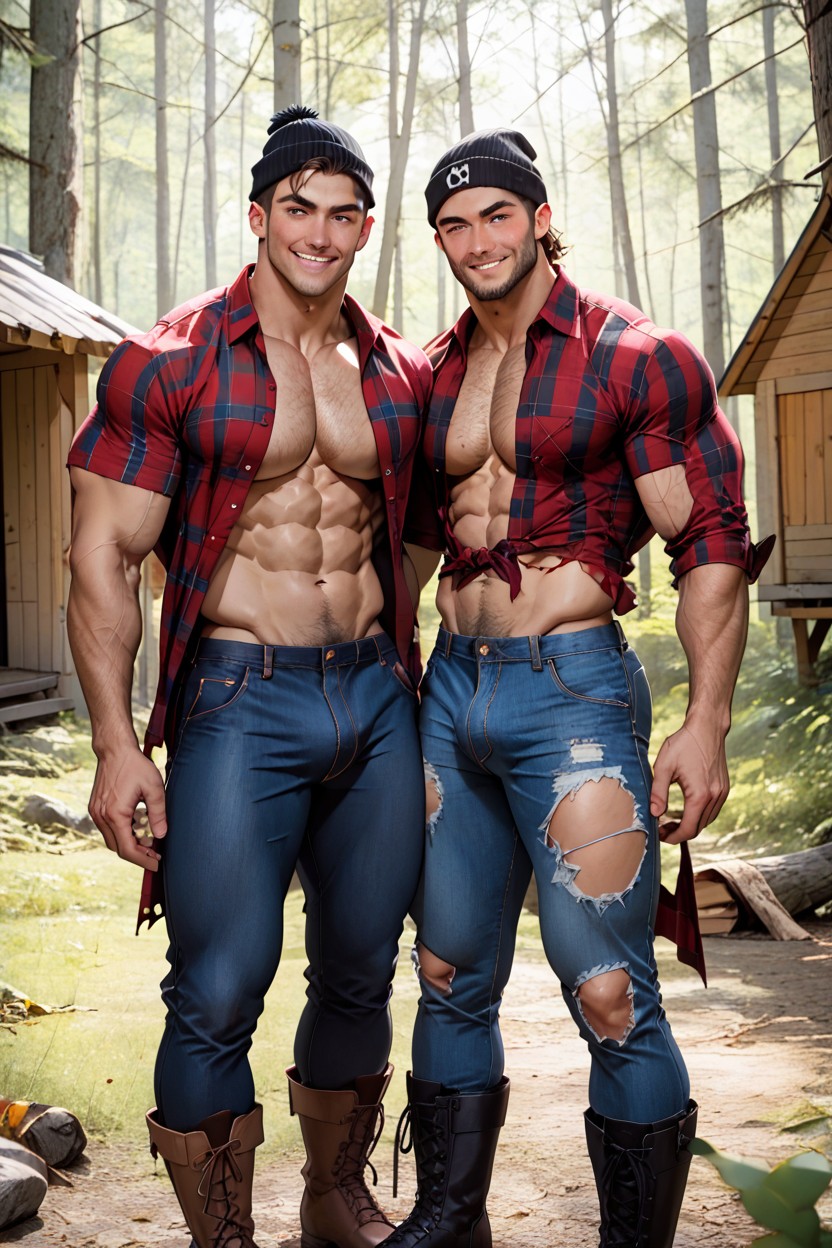 Blue Eyes, Rounded Ass, Forest AI Gay Porn