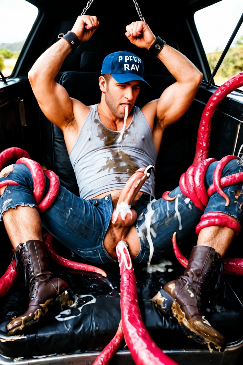Back Of Truck, Hand, Sitting Down Legs Spread AI Porn