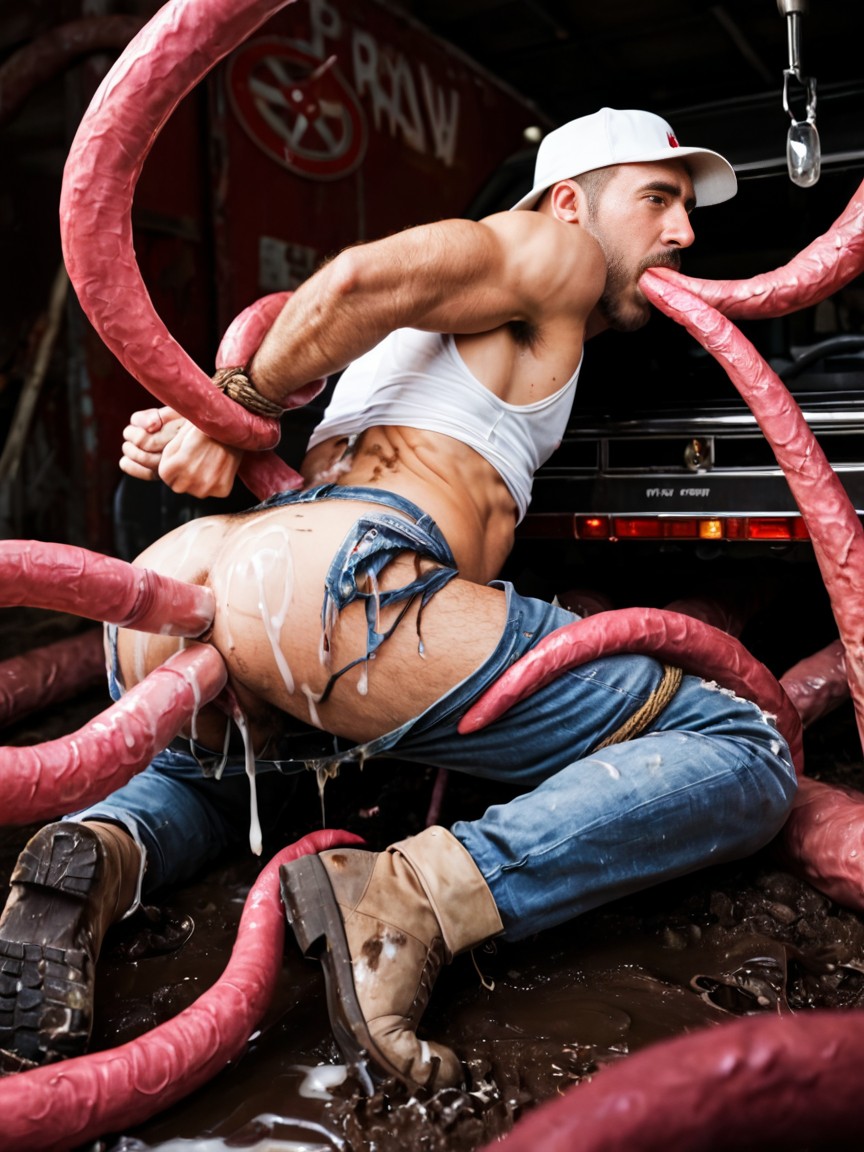 Warfram Tentacles, Mud On Clothes, On A Truck AI Porn