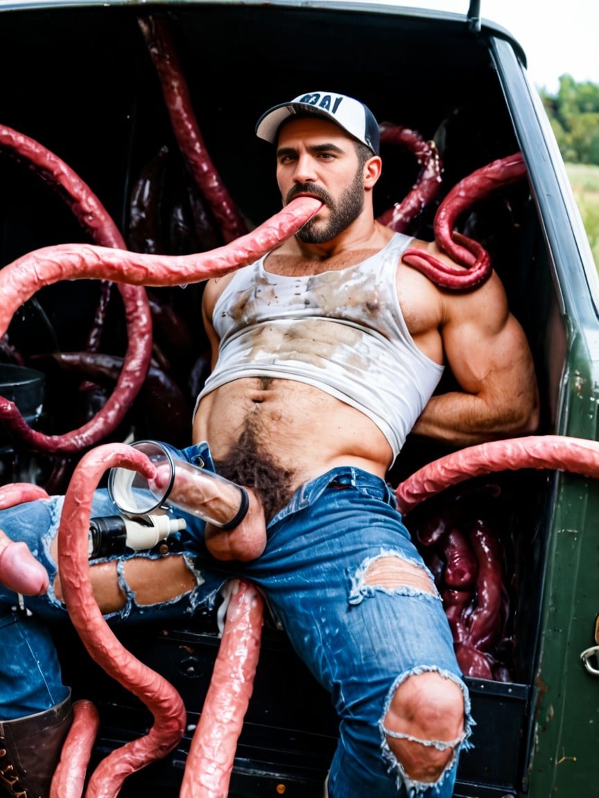 Back Of Truck, 촉수, Milking Machine On Penis AI 포르노