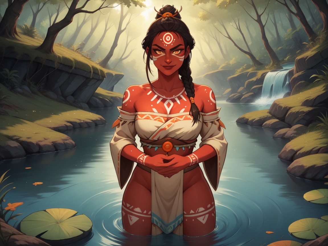 Tribal Wear, Tribal River Location, Skinny AI Porn