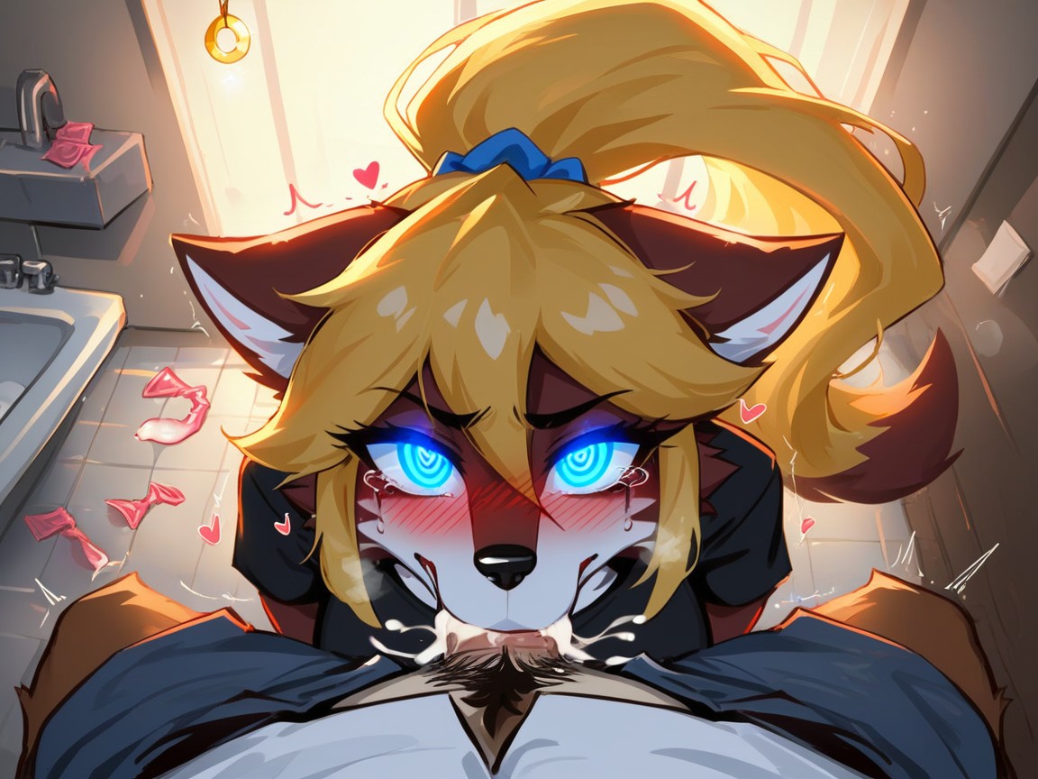 Ponytail, No Teeth, Blonde Hair Furry AI Porn