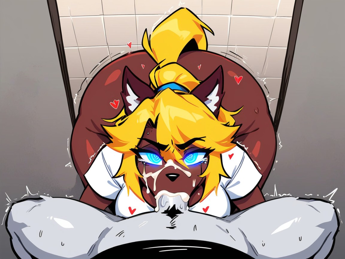 Sad, Head Thrusting Towards Crotch, Brown Fur Furry AI Porn