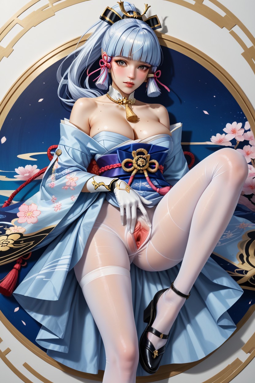 Exposed Pussy, Revealing Her Forearms, Perfect Proportions Hentai AI Porn