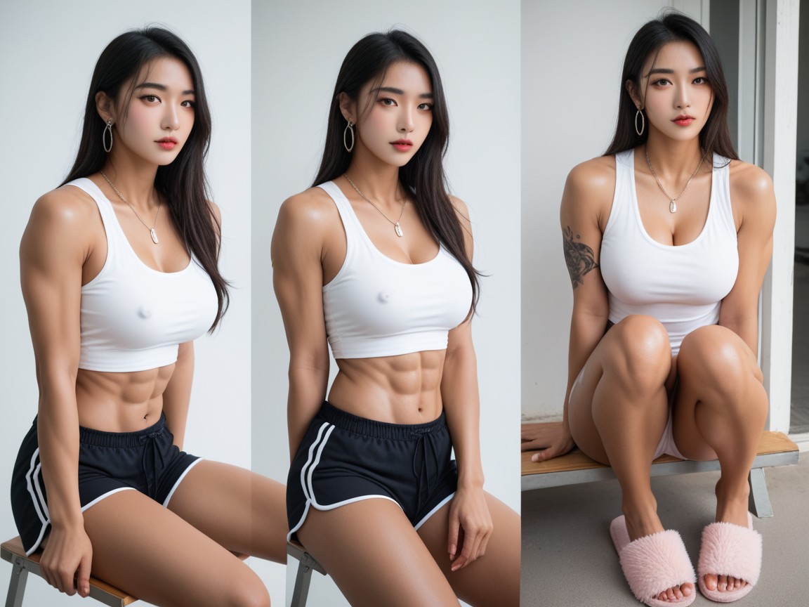 Realistic Style, Muscular Shoulder, At Playground Porno IA Asiatique