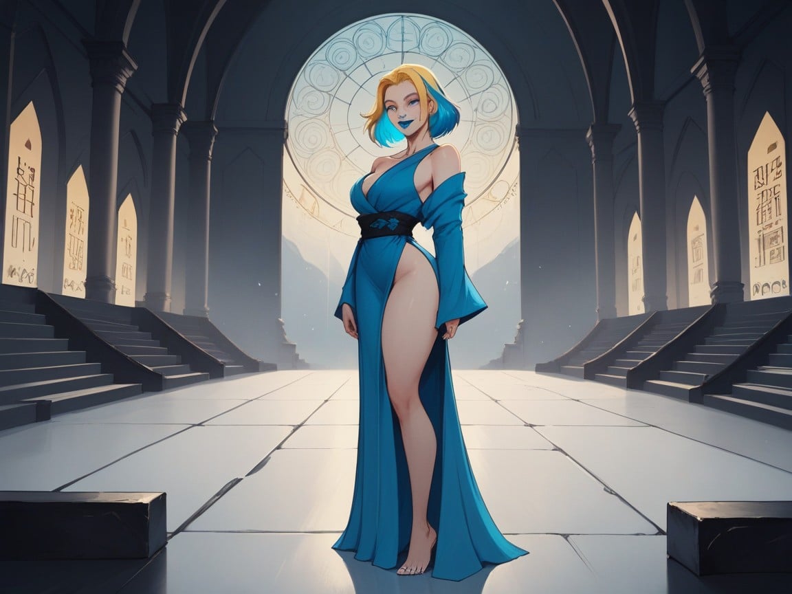 Nsfw, Tight Round Ass, Wearing Blue Bards Clothes AI Porn