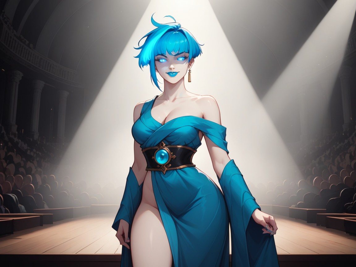 Blue Eyes, Ancient Amphitheater Location, Nsfw AI Porn