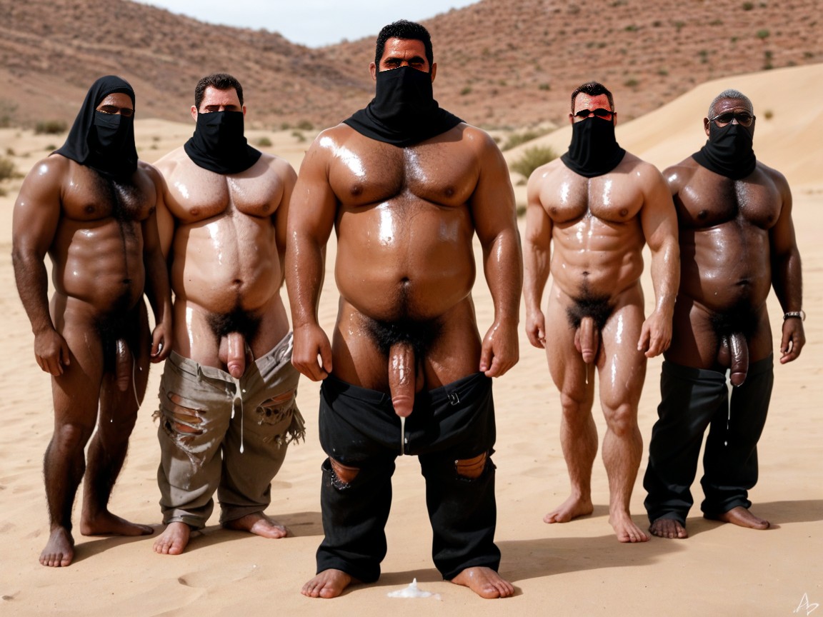 Hairy Chest, Oiled, Medium AI Gay Porn