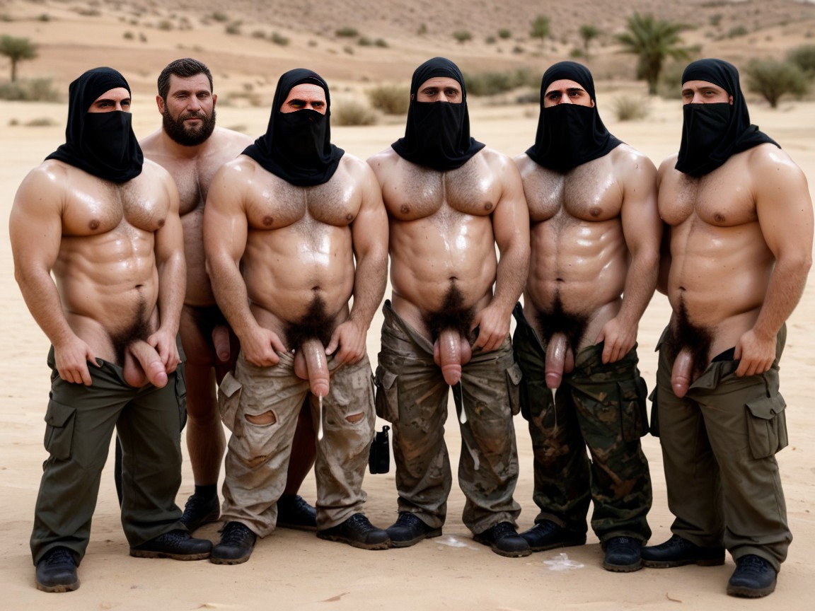 Long Beard, Splashes Of Cum On Hairy Chest, Burka AI Gay Porn