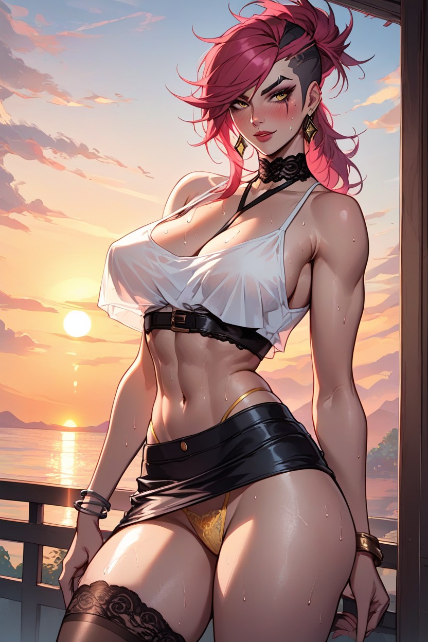 Wide Hips, Looking At Viewer Seductively, Visible Eyes AI Porn