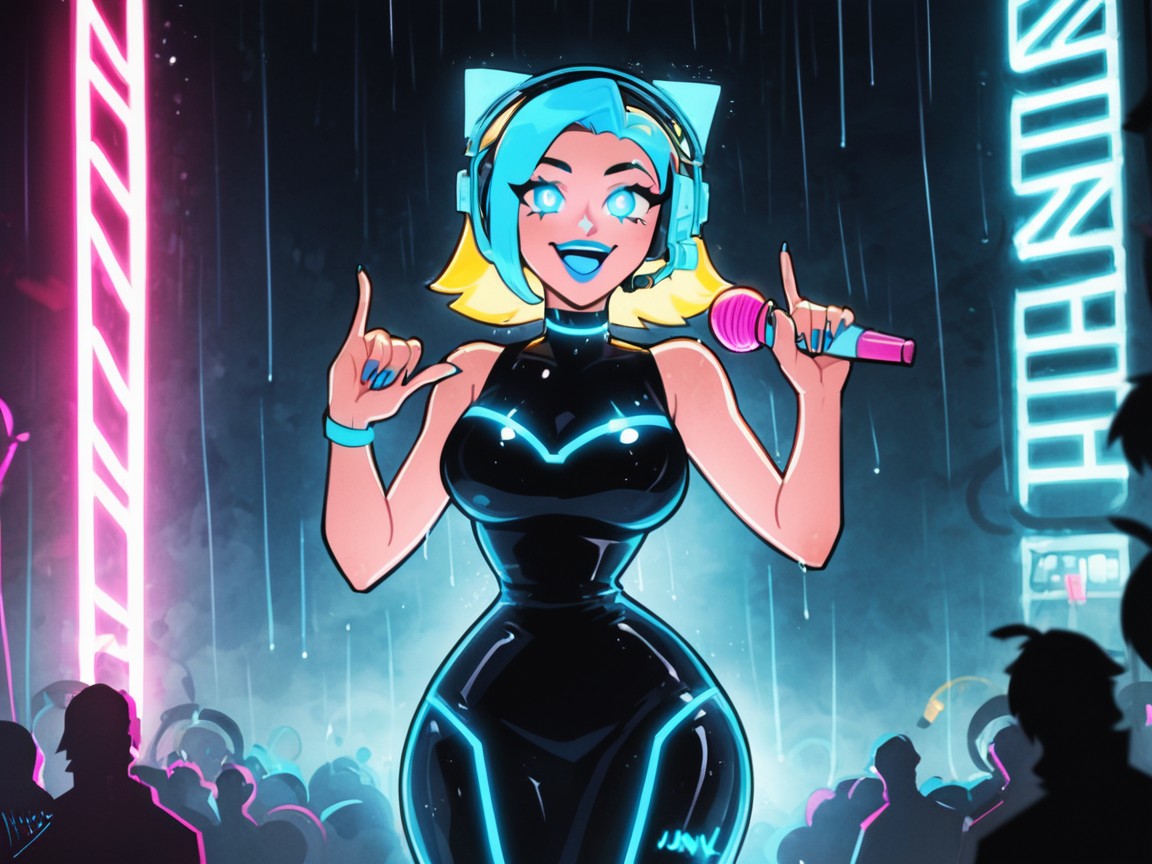 Blonde Pixie Hair, Laser Lights, Chest And Hips Proportionate Latina KI Porno